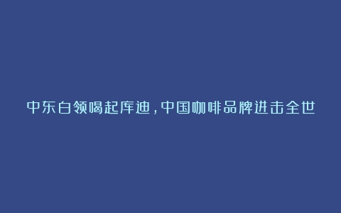 中东白领喝起库迪，中国咖啡品牌进击全世界（比较知名的咖啡品牌）