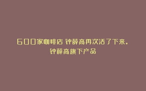 600家咖啡店？钟薛高再次活了下来。（钟薛高旗下产品）