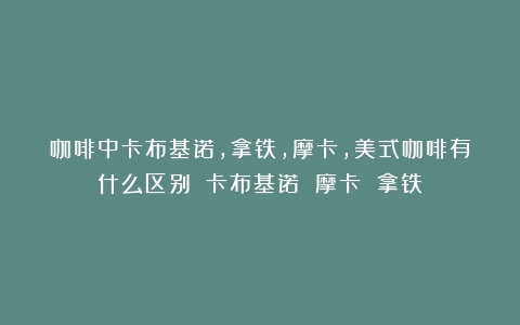 咖啡中卡布基诺，拿铁，摩卡，美式咖啡有什么区别？（卡布基诺 摩卡 拿铁）