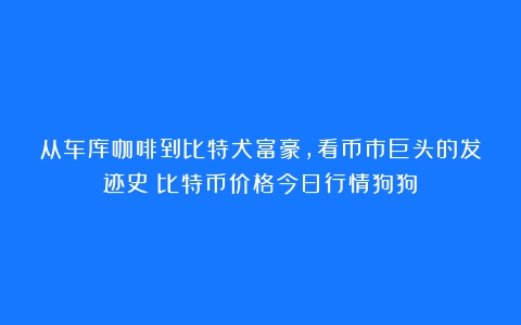 从车库咖啡到比特犬富豪，看币市巨头的发迹史（比特币价格今日行情狗狗）