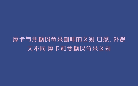 摩卡与焦糖玛奇朵咖啡的区别：口感、外观大不同（摩卡和焦糖玛奇朵区别）