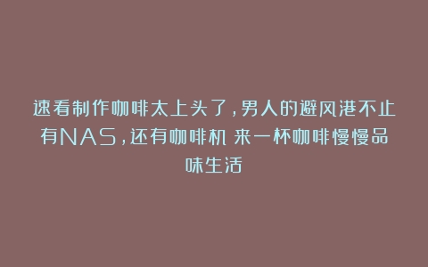 速看制作咖啡太上头了，男人的避风港不止有NAS，还有咖啡机！来一杯咖啡慢慢品味生活